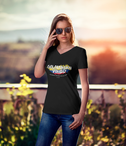 Classic V-Neck T-shirt Colombian Vibes Official